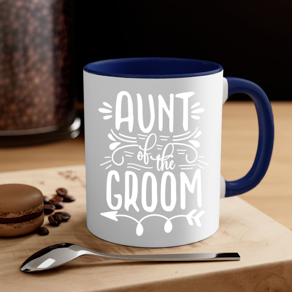 Aunt of the 4# Mug featuring a glossy finish, colored handle, and interior, available in multiple colors and sizes.