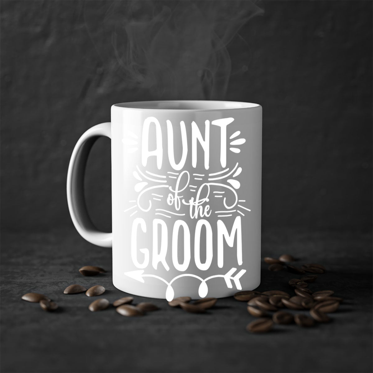 Aunt of the 4# Mug featuring a glossy finish, colored handle, and interior, available in multiple colors and sizes.