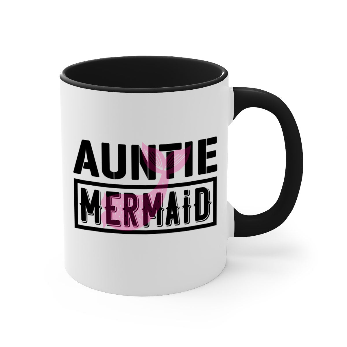 Auntie Mermaid 18# Mug featuring a glossy finish with a colorful handle and interior, perfect for coffee or tea.