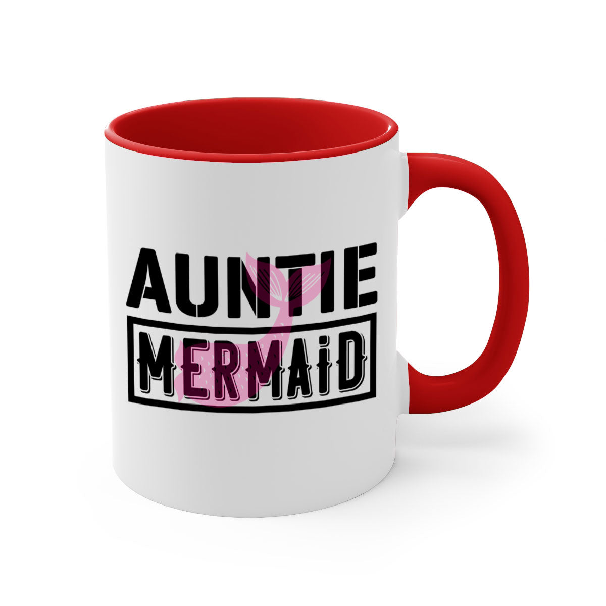 Auntie Mermaid 18# Mug featuring a glossy finish with a colorful handle and interior, perfect for coffee or tea.