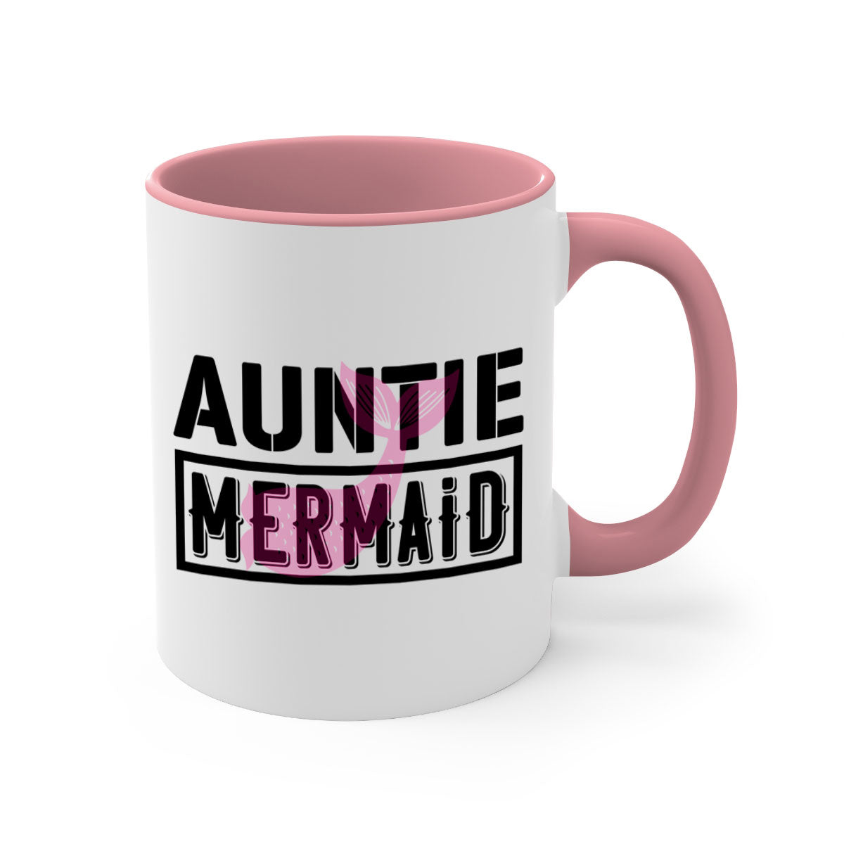 Auntie Mermaid 18# Mug featuring a glossy finish with a colorful handle and interior, perfect for coffee or tea.