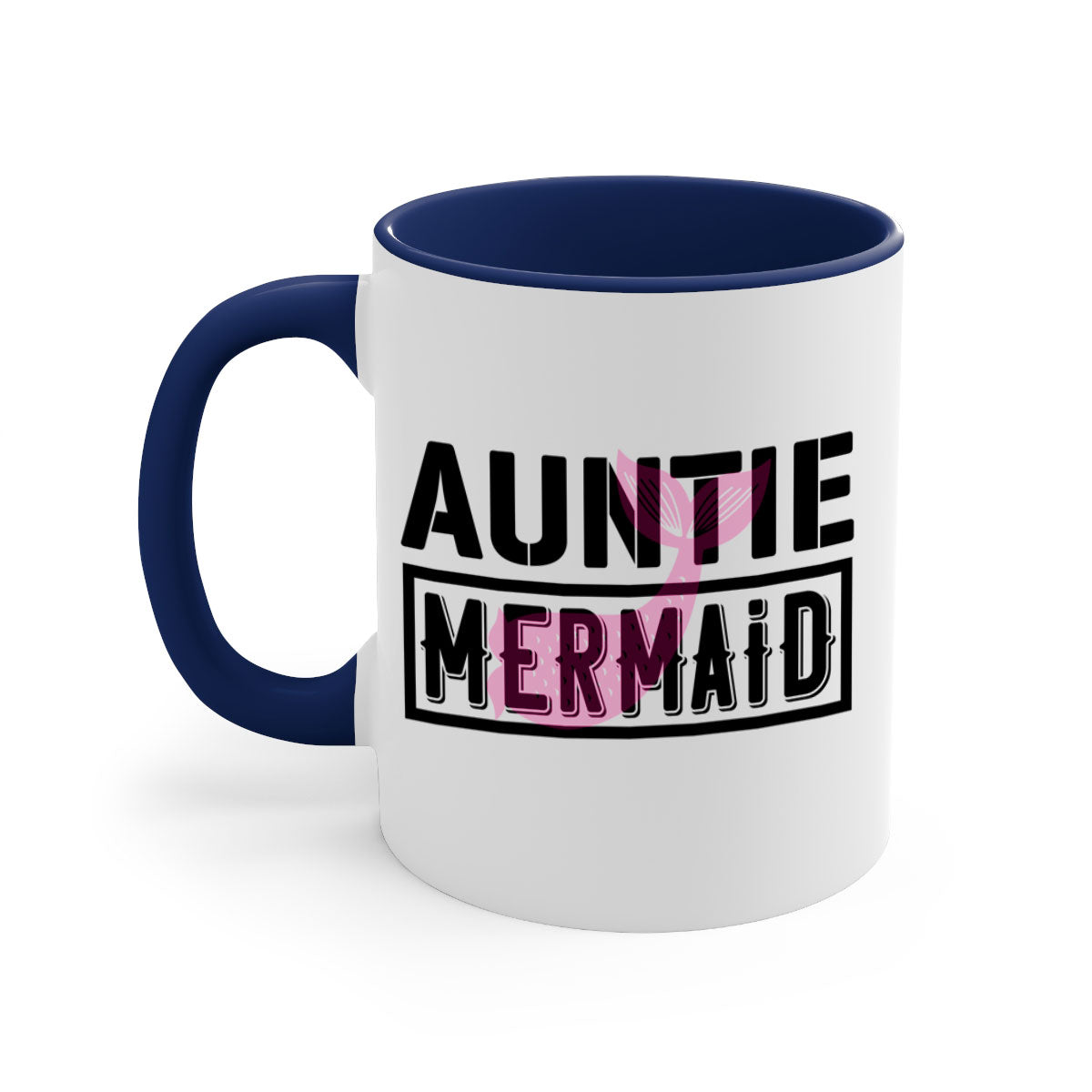 Auntie Mermaid 18# Mug featuring a glossy finish with a colorful handle and interior, perfect for coffee or tea.