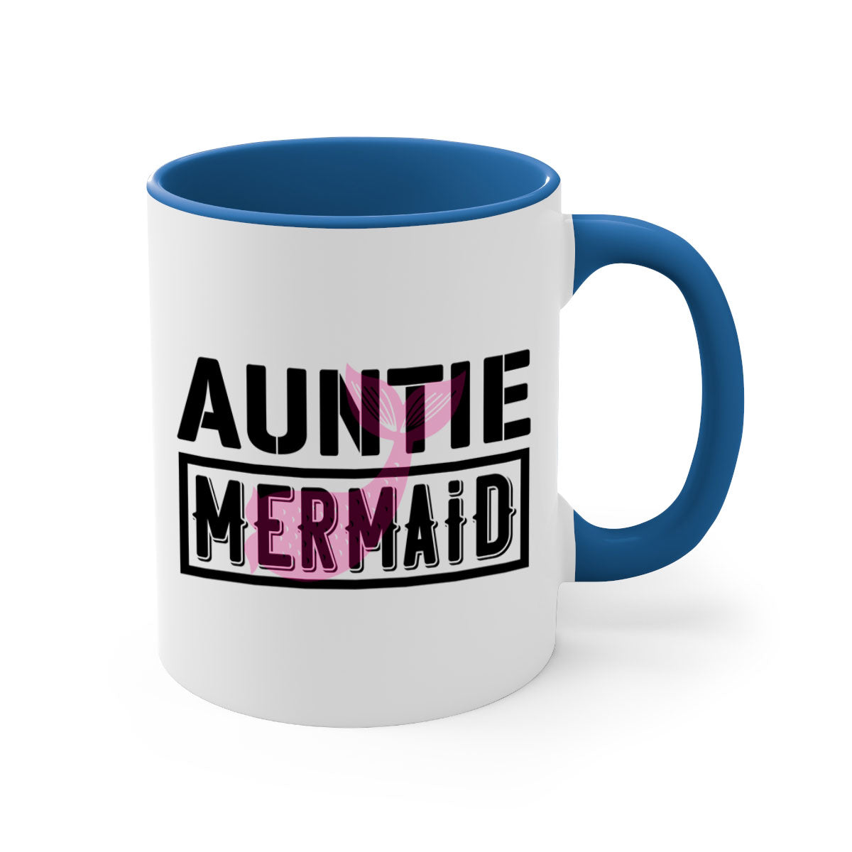 Auntie Mermaid 18# Mug featuring a glossy finish with a colorful handle and interior, perfect for coffee or tea.