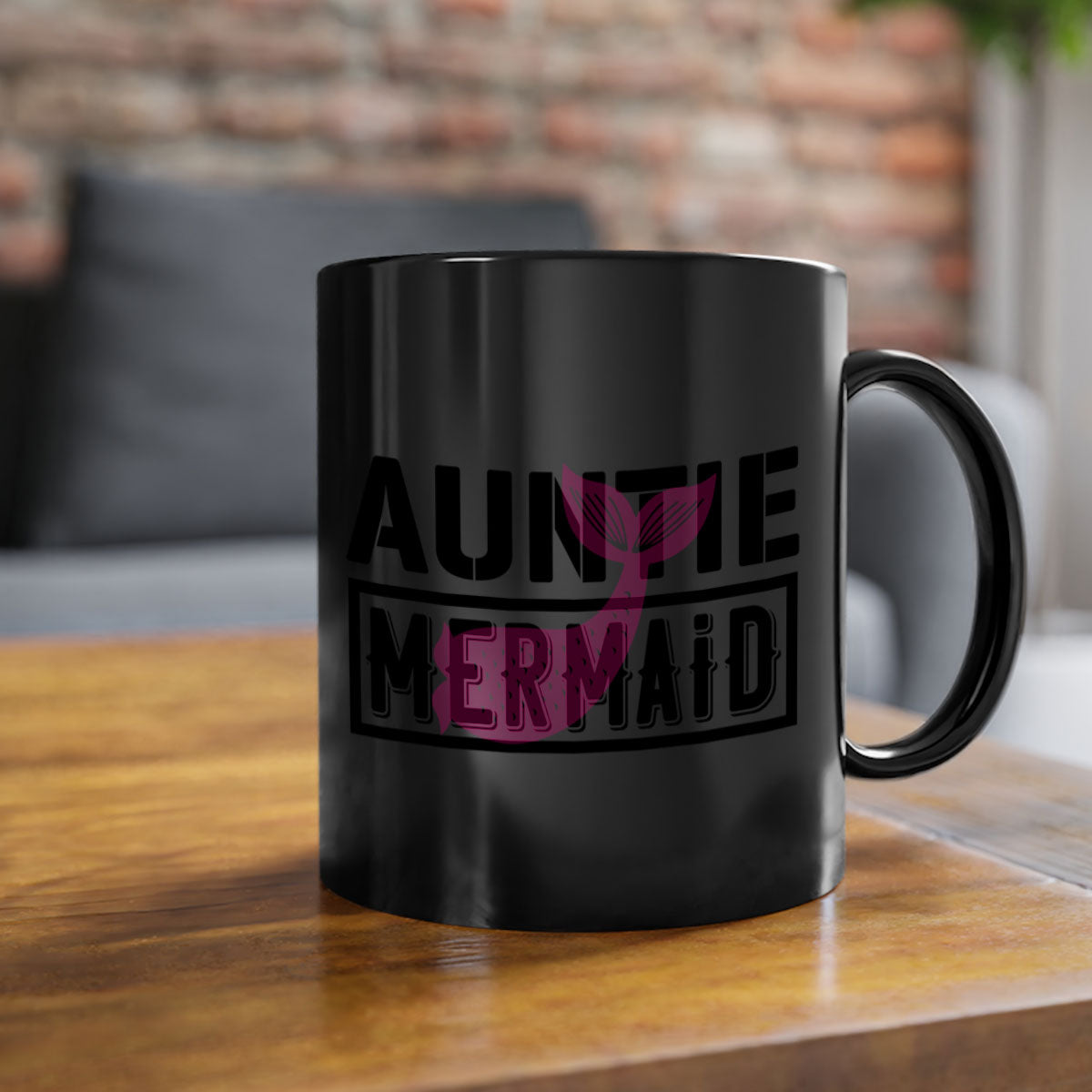 Auntie Mermaid 18# Mug featuring a glossy finish with a colorful handle and interior, perfect for coffee or tea.