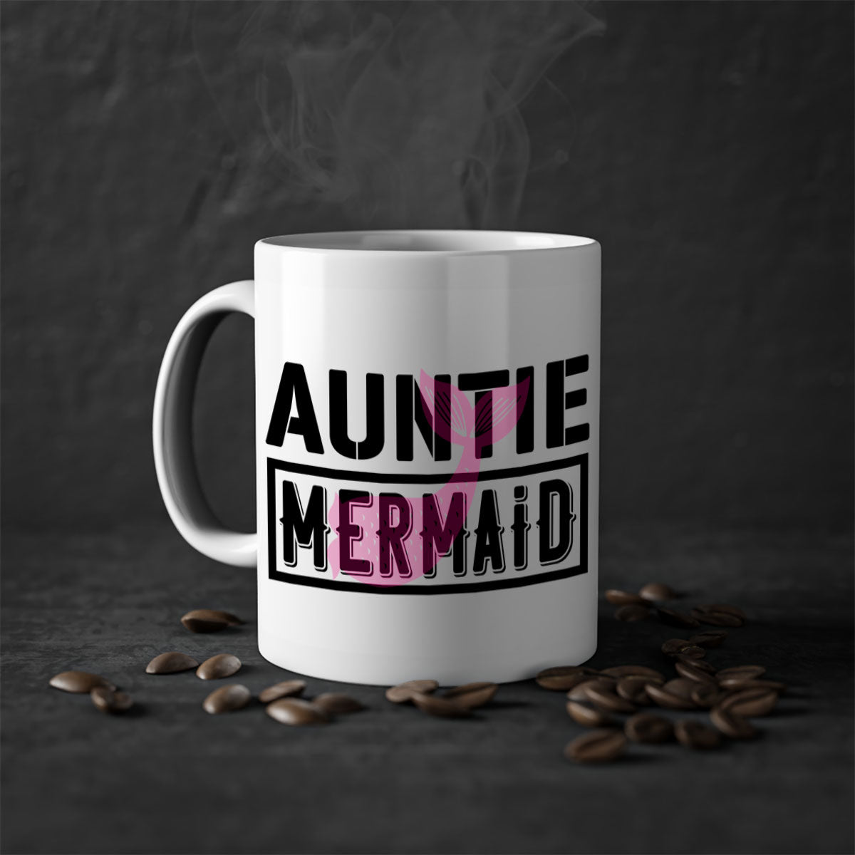 Auntie Mermaid 18# Mug featuring a glossy finish with a colorful handle and interior, perfect for coffee or tea.