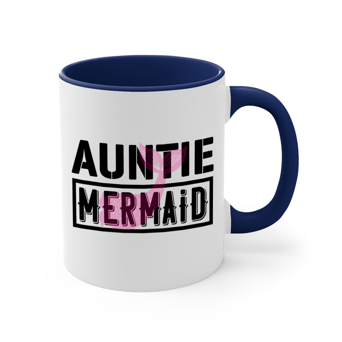 Auntie Mermaid 18# Mug featuring a glossy finish with a colorful handle and interior, perfect for coffee or tea.