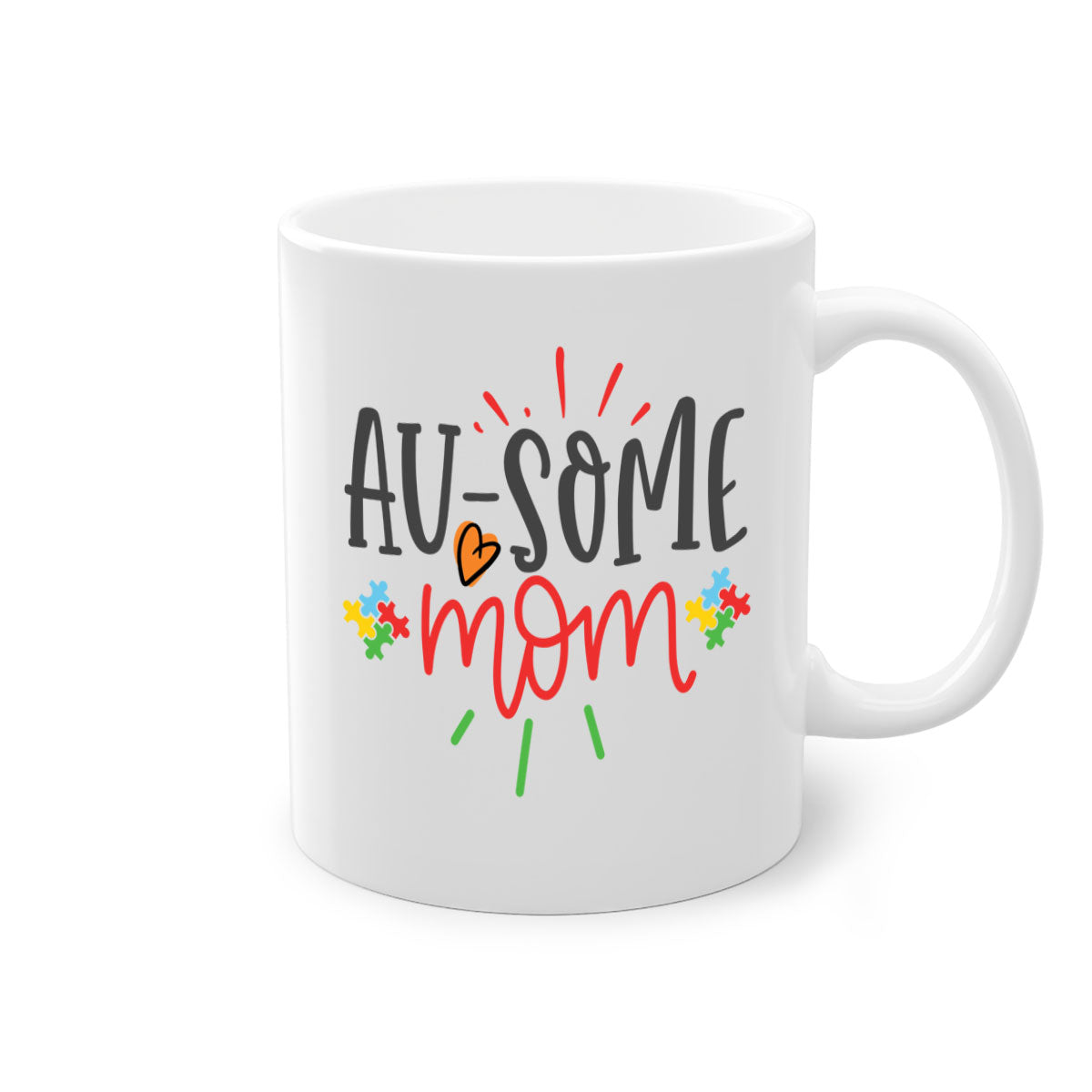 A stylish two-tone ausome mom Style 4# mug with a colored handle and glossy finish, perfect for coffee or tea.