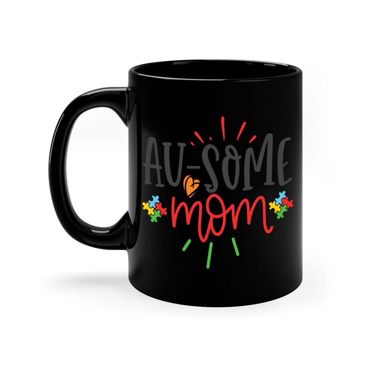 A stylish two-tone ausome mom Style 4# mug with a colored handle and glossy finish, perfect for coffee or tea.