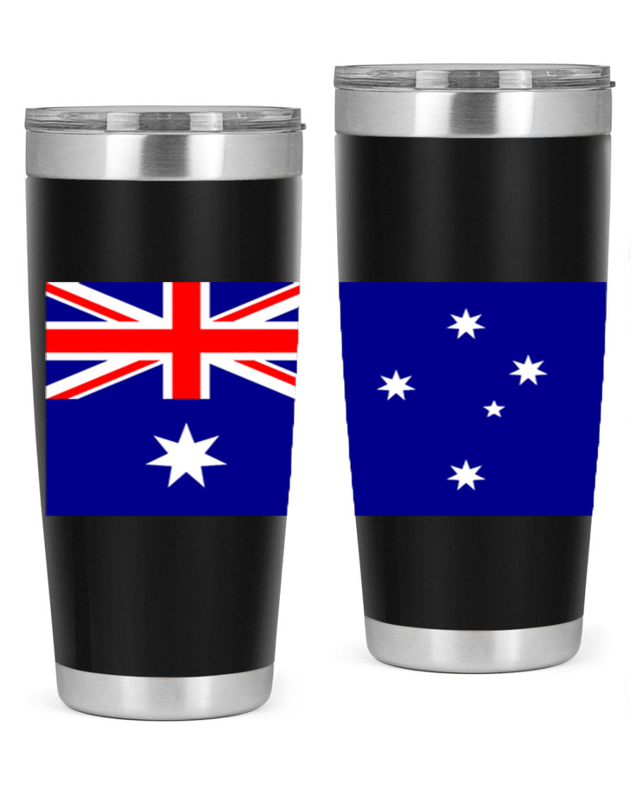 Australia 189# Tumbler showcasing double wall vacuum stainless steel design with vibrant printed flag design.