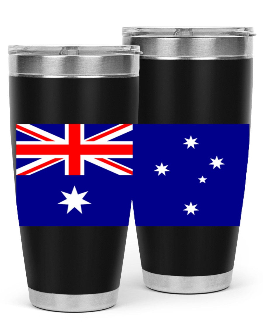 Australia 189# Tumbler showcasing double wall vacuum stainless steel design with vibrant printed flag design.