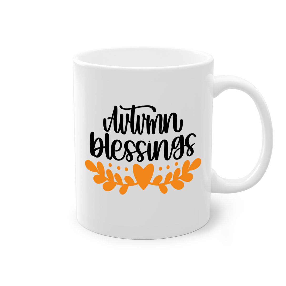 Autumn Blessings 472# Mug featuring a glossy finish, colored handle, and interior, available in five colors.