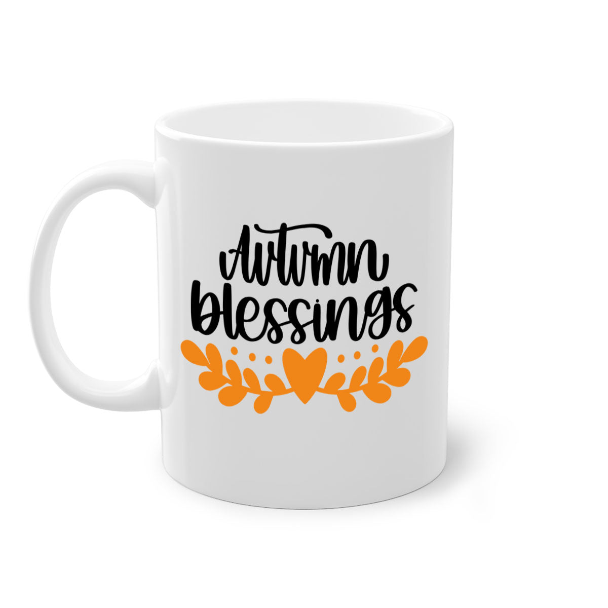 Autumn Blessings 472# Mug featuring a glossy finish, colored handle, and interior, available in five colors.