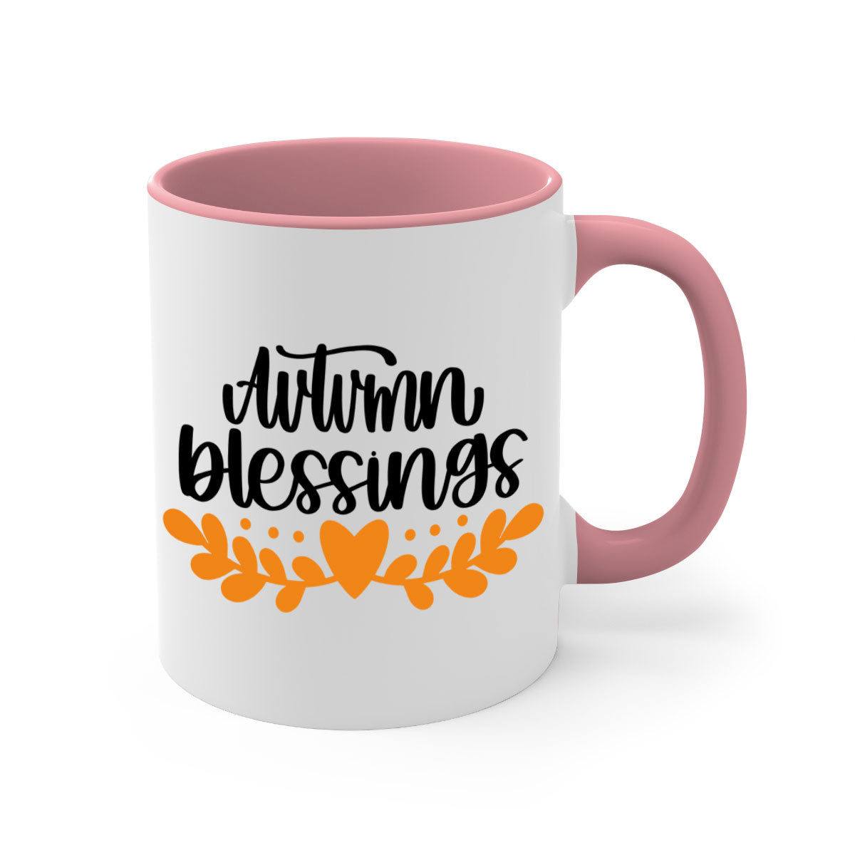 Autumn Blessings 472# Mug featuring a glossy finish, colored handle, and interior, available in five colors.