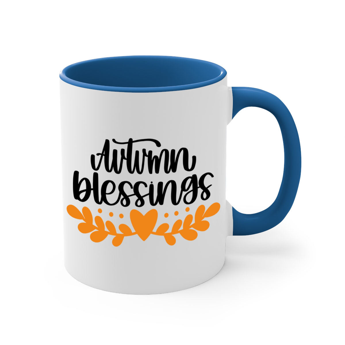 Autumn Blessings 472# Mug featuring a glossy finish, colored handle, and interior, available in five colors.