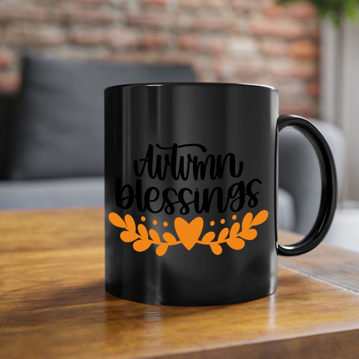 Autumn Blessings 472# Mug featuring a glossy finish, colored handle, and interior, available in five colors.