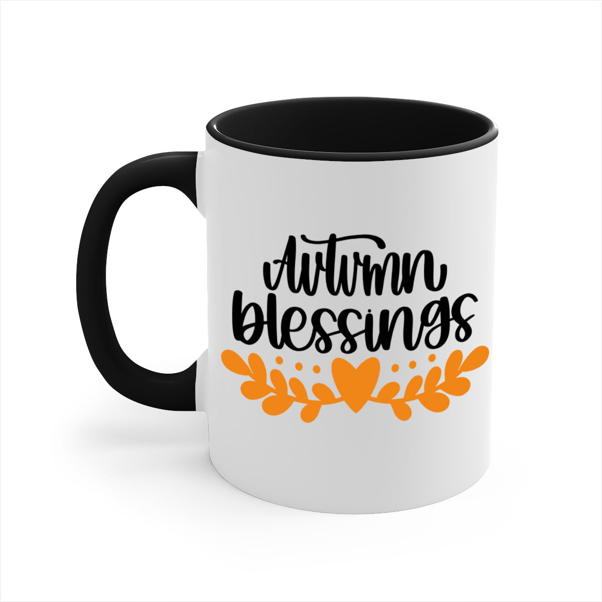 Autumn Blessings 472# Mug featuring a glossy finish, colored handle, and interior, available in five colors.