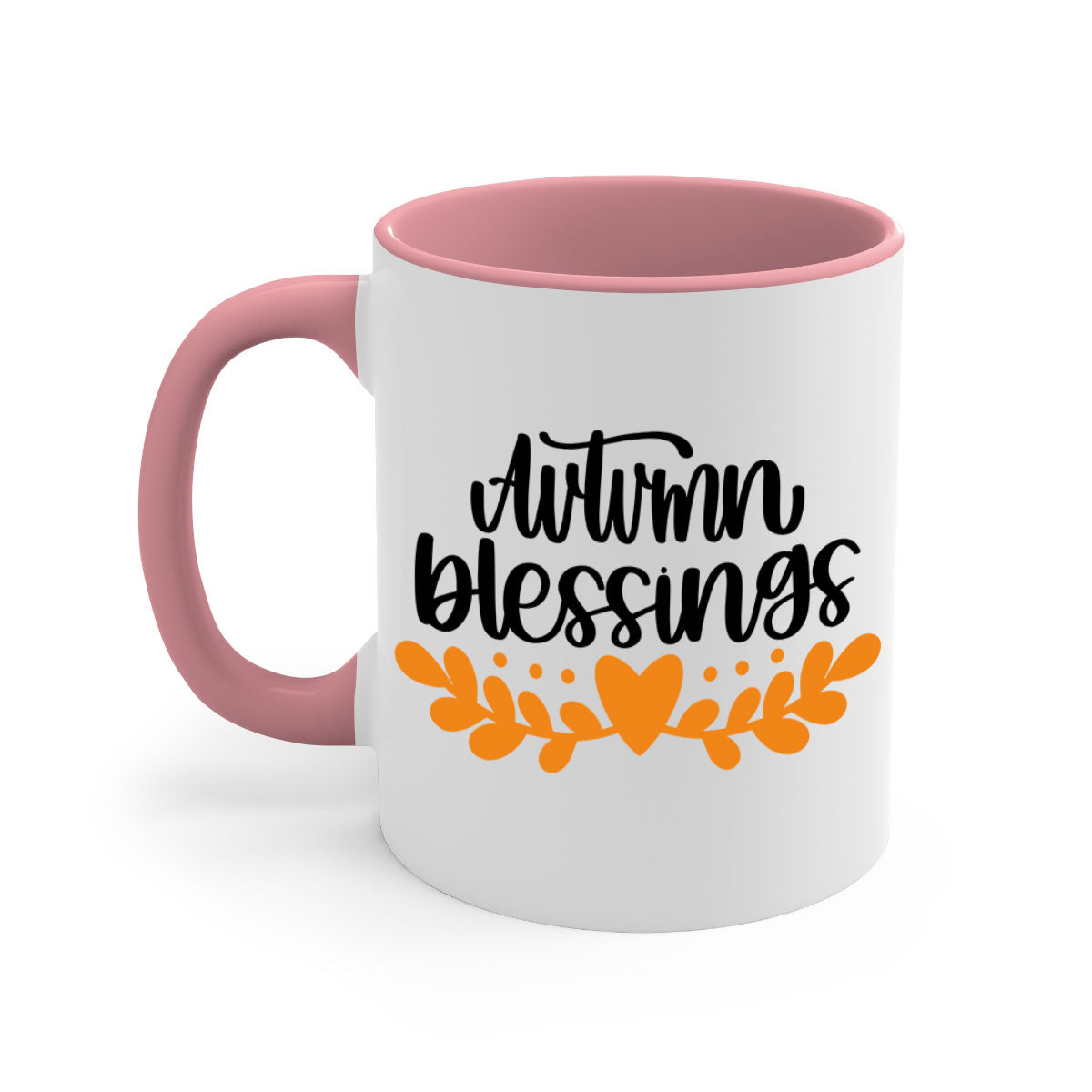 Autumn Blessings 472# Mug featuring a glossy finish, colored handle, and interior, available in five colors.