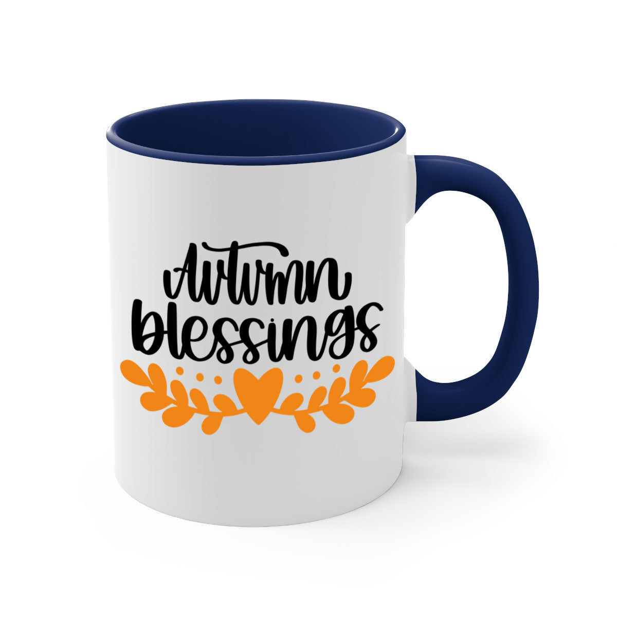 Autumn Blessings 472# Mug featuring a glossy finish, colored handle, and interior, available in five colors.