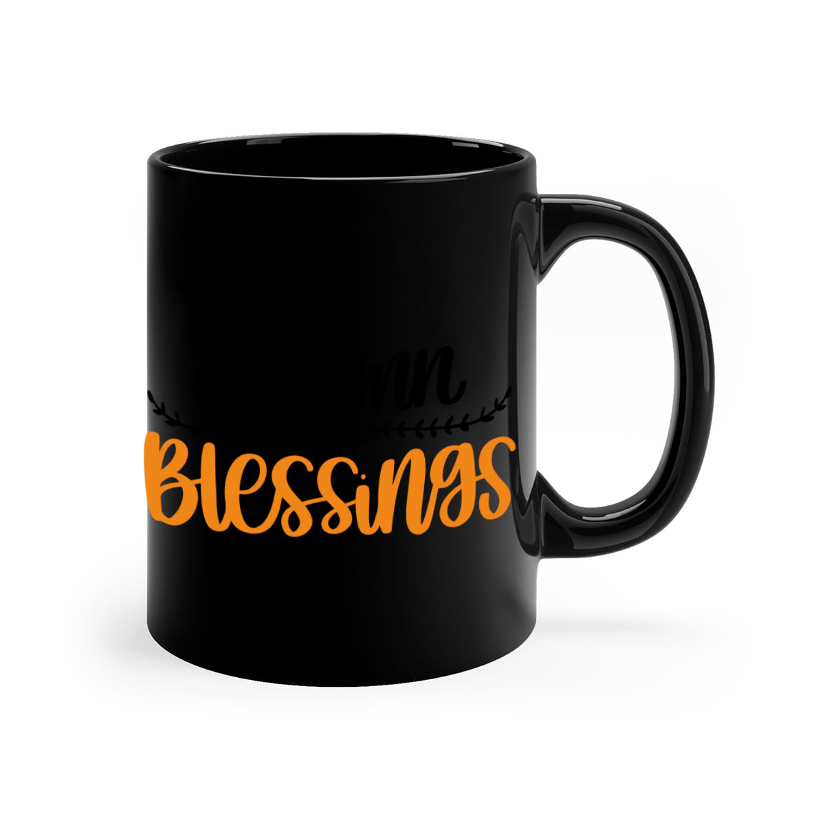 Autumn Blessings Mug featuring a two-tone design with a colored handle and glossy finish, available in multiple colors.