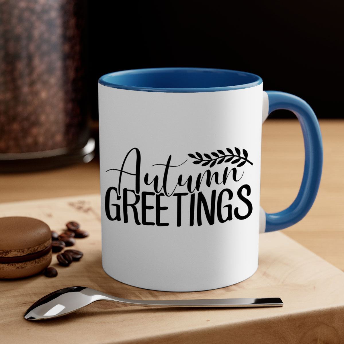 Autumn Greetings 13# Mug featuring a two-tone design with a colored handle and glossy finish, perfect for coffee and tea.