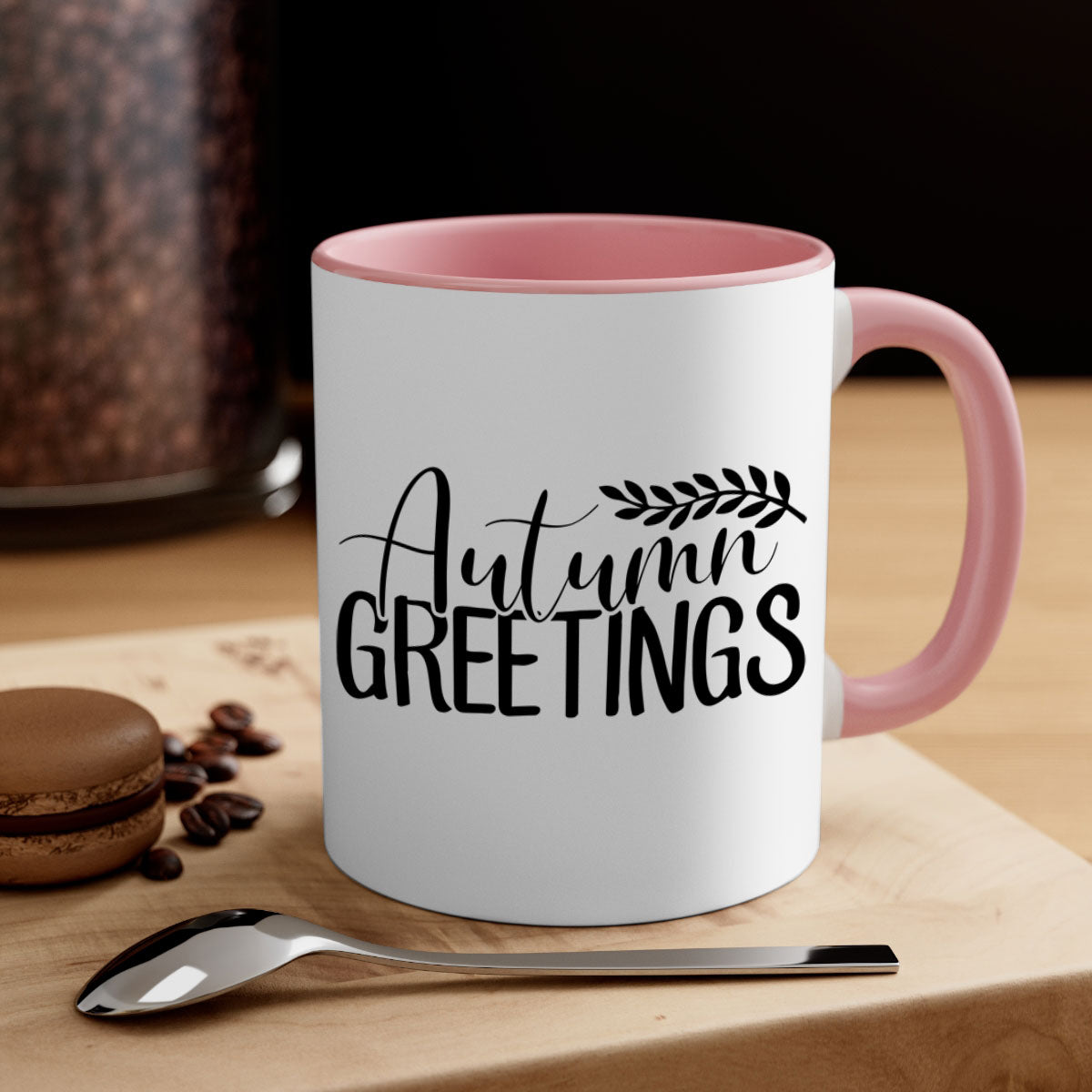 Autumn Greetings 13# Mug featuring a two-tone design with a colored handle and glossy finish, perfect for coffee and tea.