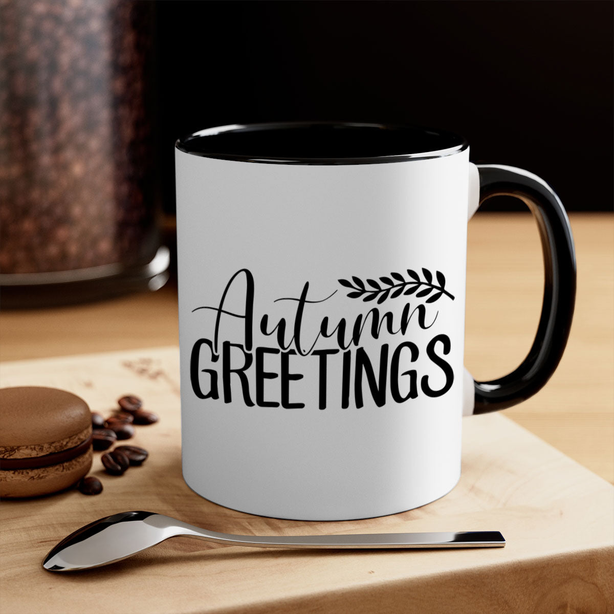 Autumn Greetings 13# Mug featuring a two-tone design with a colored handle and glossy finish, perfect for coffee and tea.