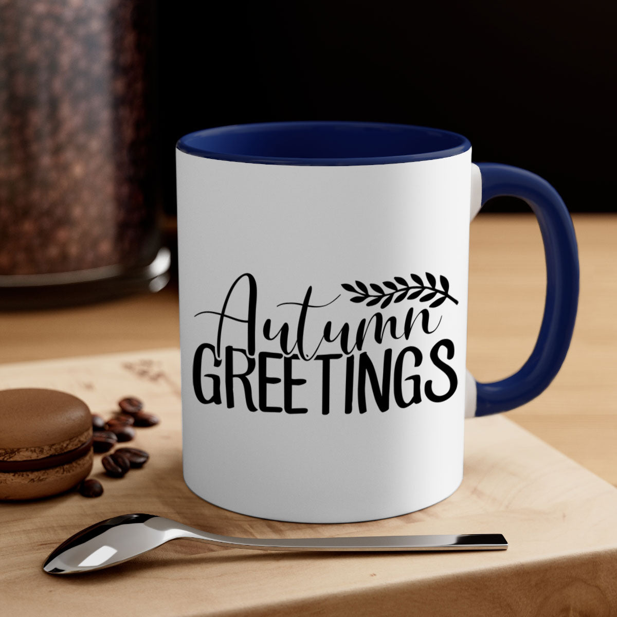 Autumn Greetings 13# Mug featuring a two-tone design with a colored handle and glossy finish, perfect for coffee and tea.