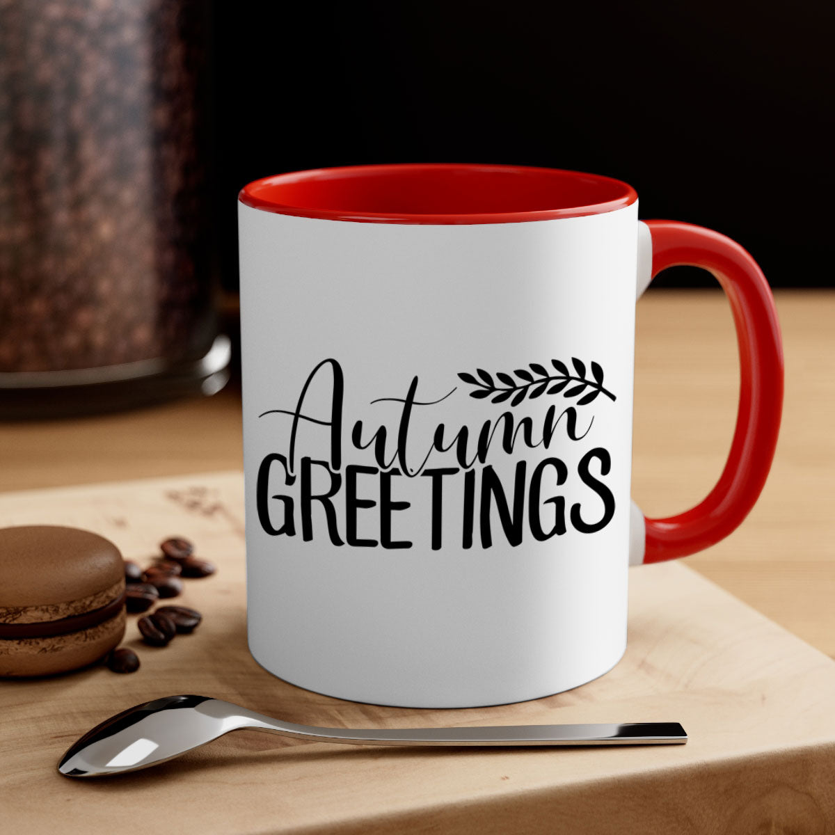 Autumn Greetings 13# Mug featuring a two-tone design with a colored handle and glossy finish, perfect for coffee and tea.