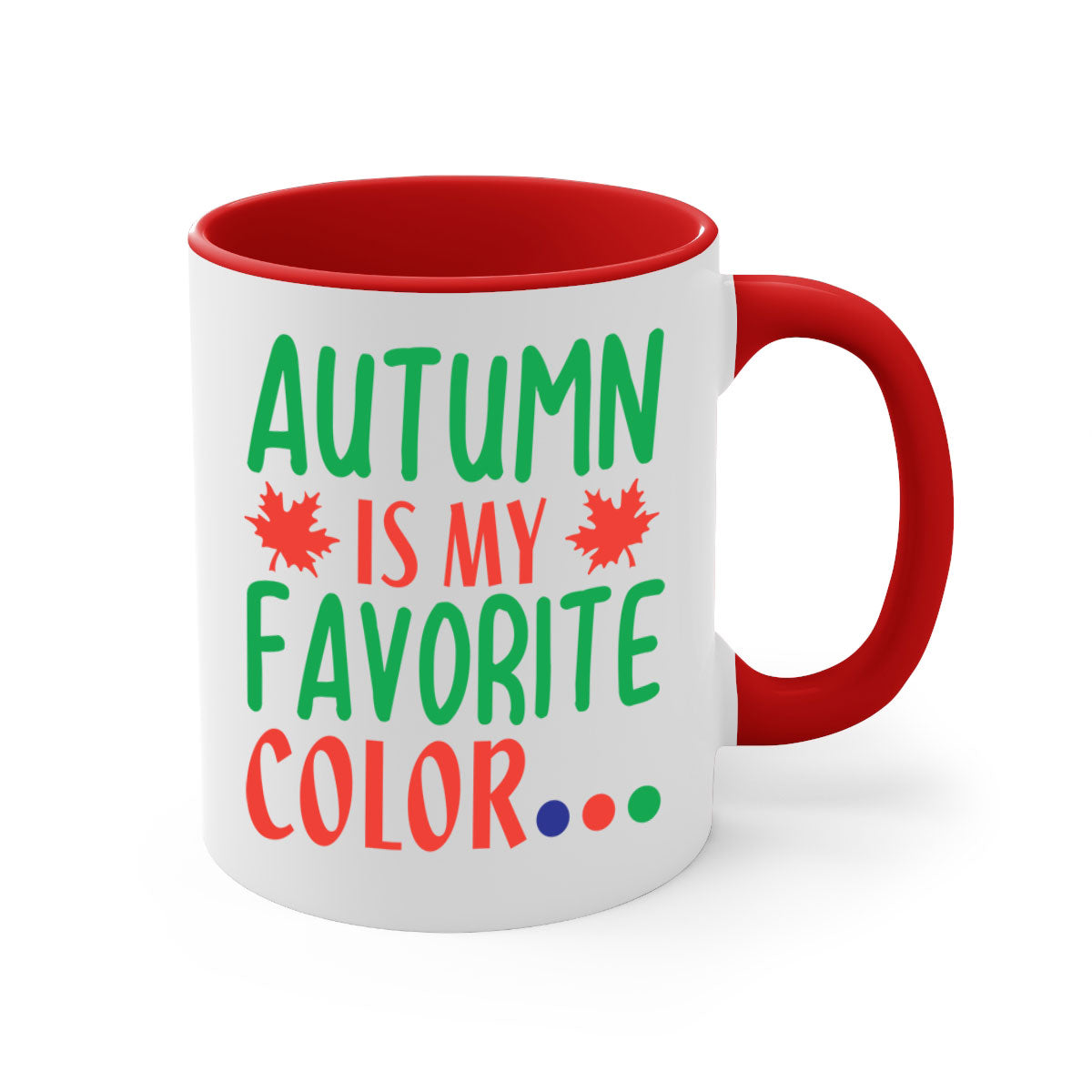 Autumn is My Favorite Color Mug with colorful handle and glossy finish, perfect for fall beverages.