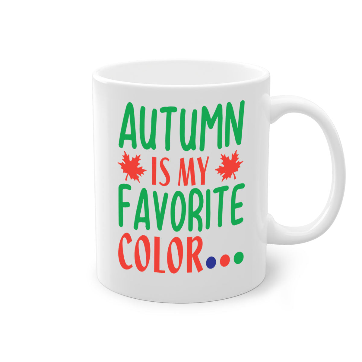 Autumn is My Favorite Color Mug with colorful handle and glossy finish, perfect for fall beverages.