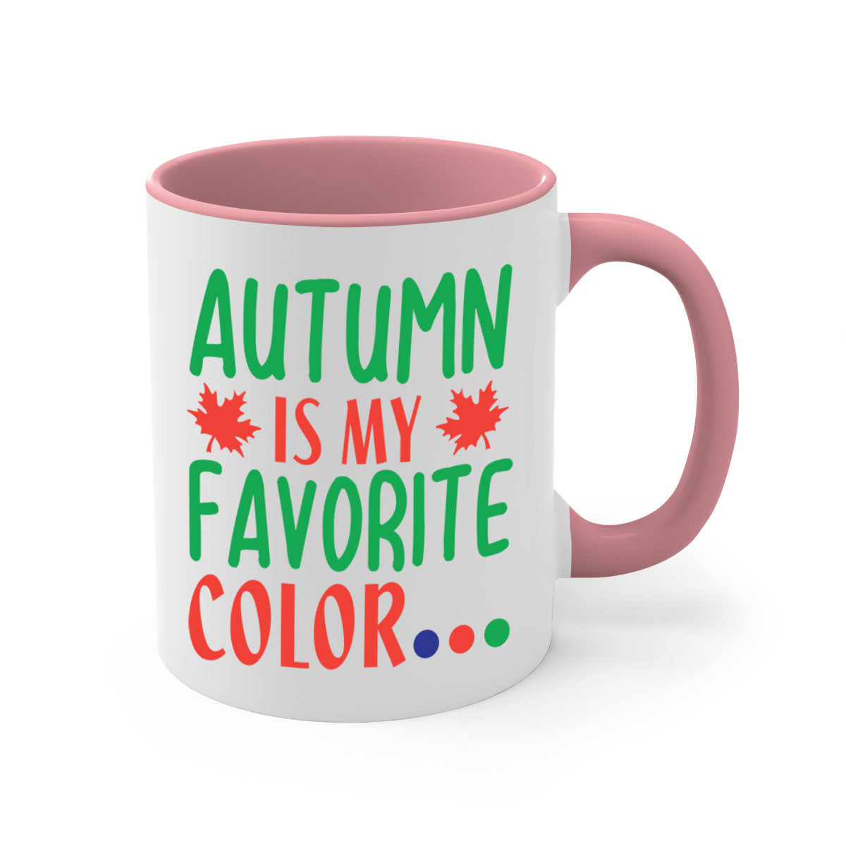 Autumn is My Favorite Color Mug with colorful handle and glossy finish, perfect for fall beverages.