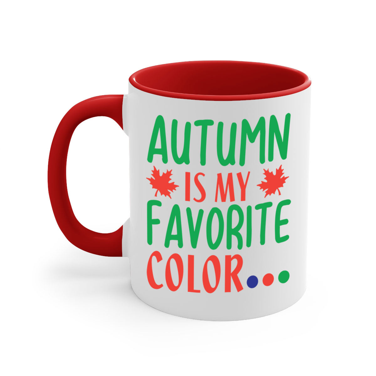 Autumn is My Favorite Color Mug with colorful handle and glossy finish, perfect for fall beverages.