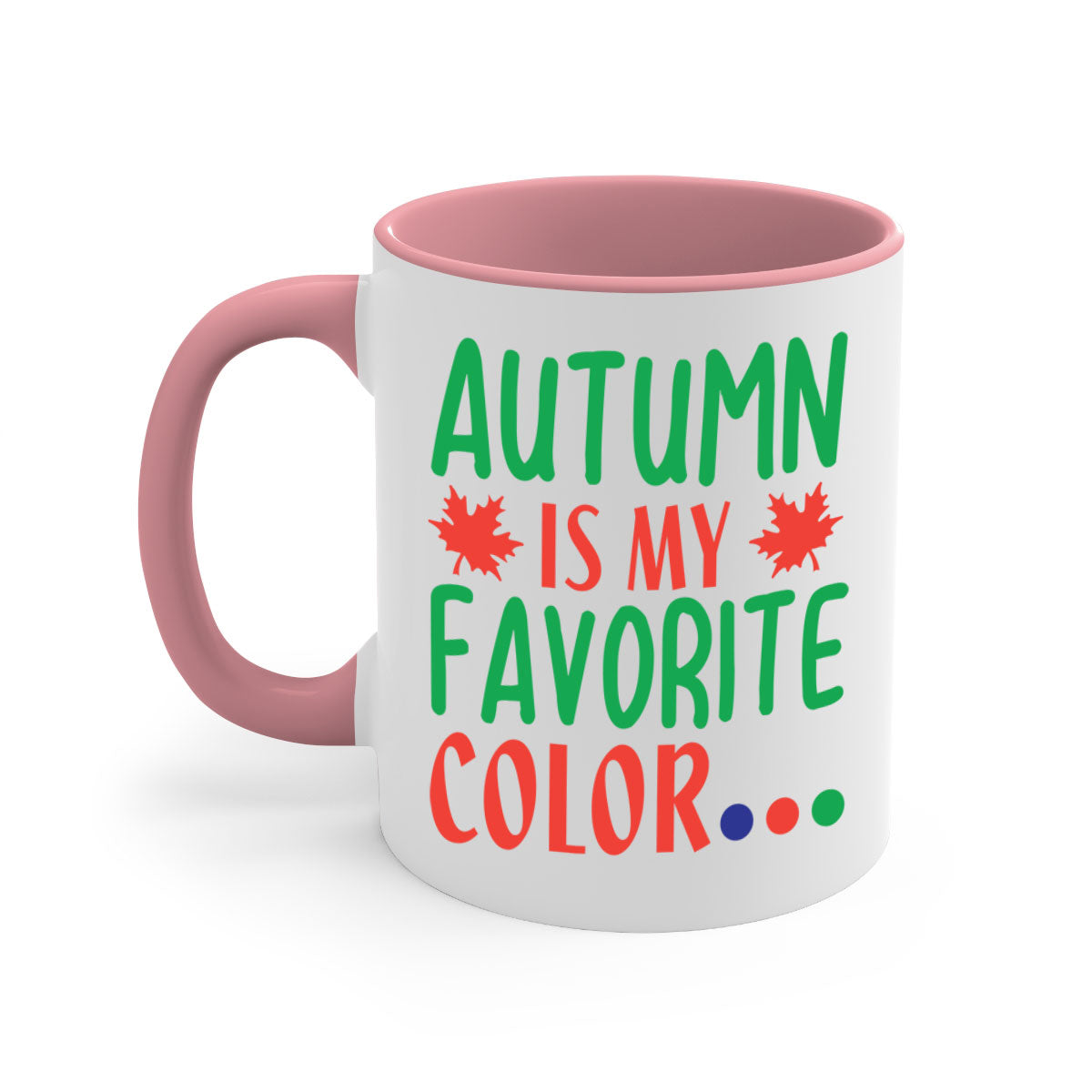 Autumn is My Favorite Color Mug with colorful handle and glossy finish, perfect for fall beverages.