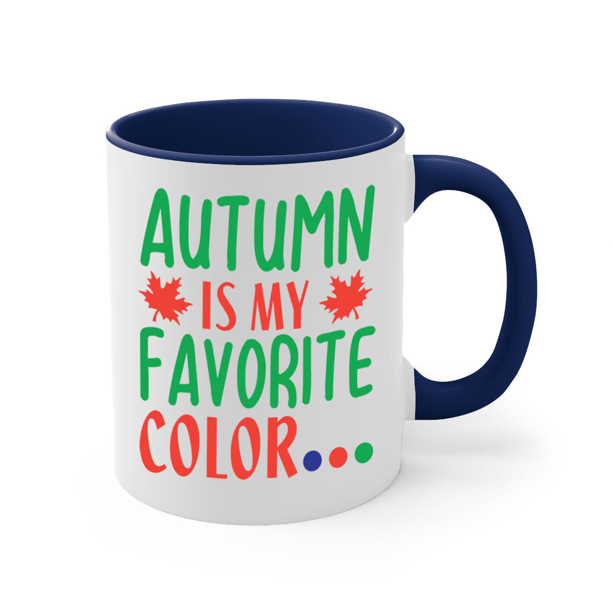 Autumn is My Favorite Color Mug with colorful handle and glossy finish, perfect for fall beverages.