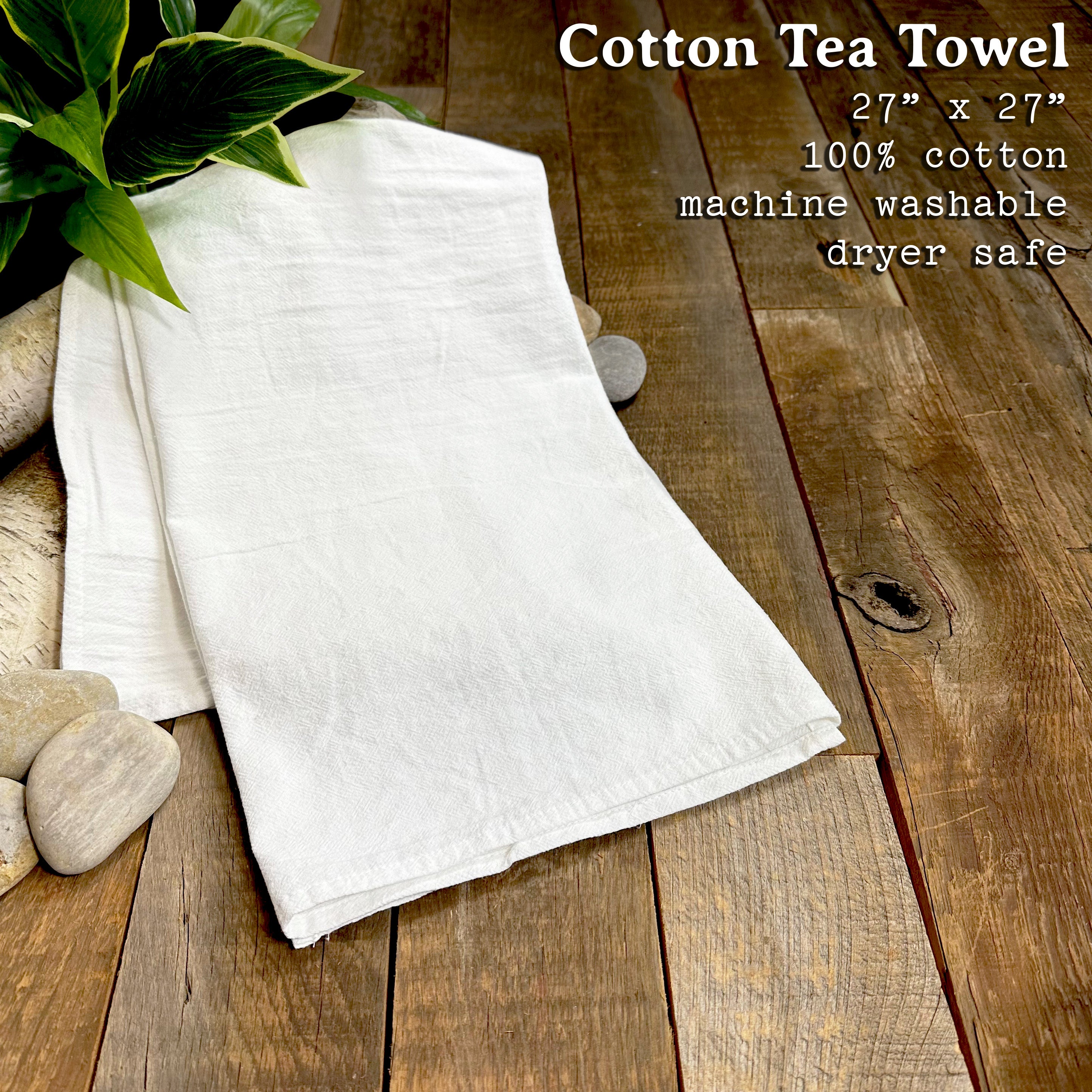 Autumn Lake Scene cotton tea towel featuring vibrant colors and serene lake imagery, perfect for kitchen use.