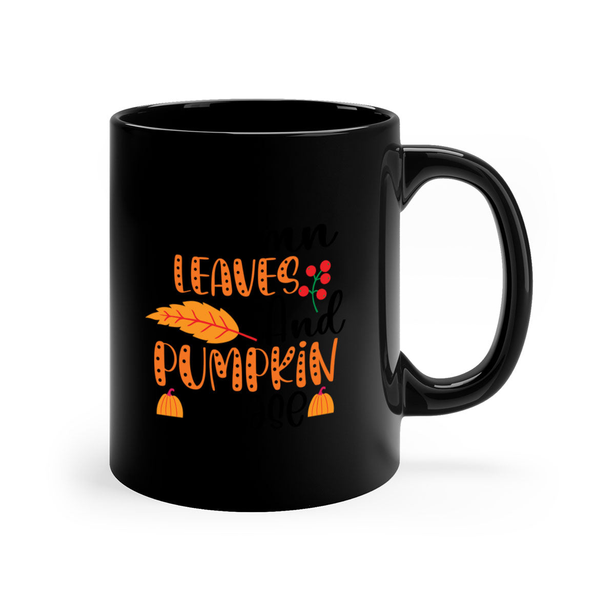 Autumn Leaves And Pumpkin Please Mug with a glossy finish, featuring a two-tone design and a colored handle, perfect for fall beverages.