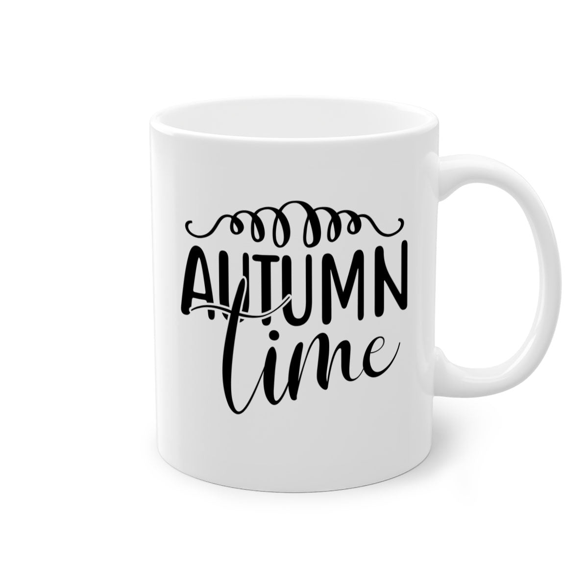 Autumn Time 36# Mug featuring a two-tone design with a colored handle and glossy finish, available in multiple colors.