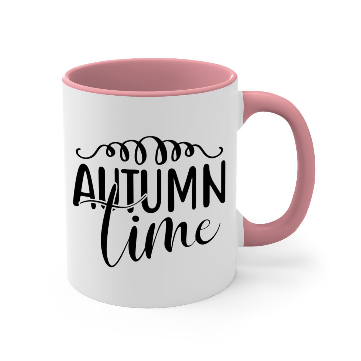 Autumn Time 36# Mug featuring a two-tone design with a colored handle and glossy finish, available in multiple colors.