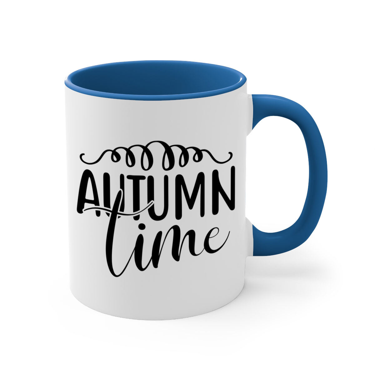 Autumn Time 36# Mug featuring a two-tone design with a colored handle and glossy finish, available in multiple colors.