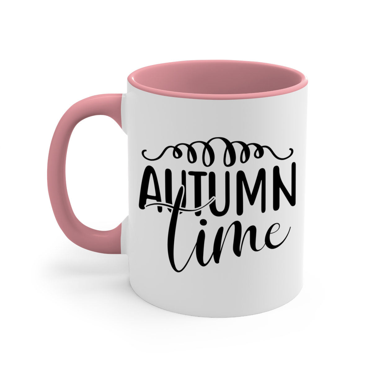 Autumn Time 36# Mug featuring a two-tone design with a colored handle and glossy finish, available in multiple colors.