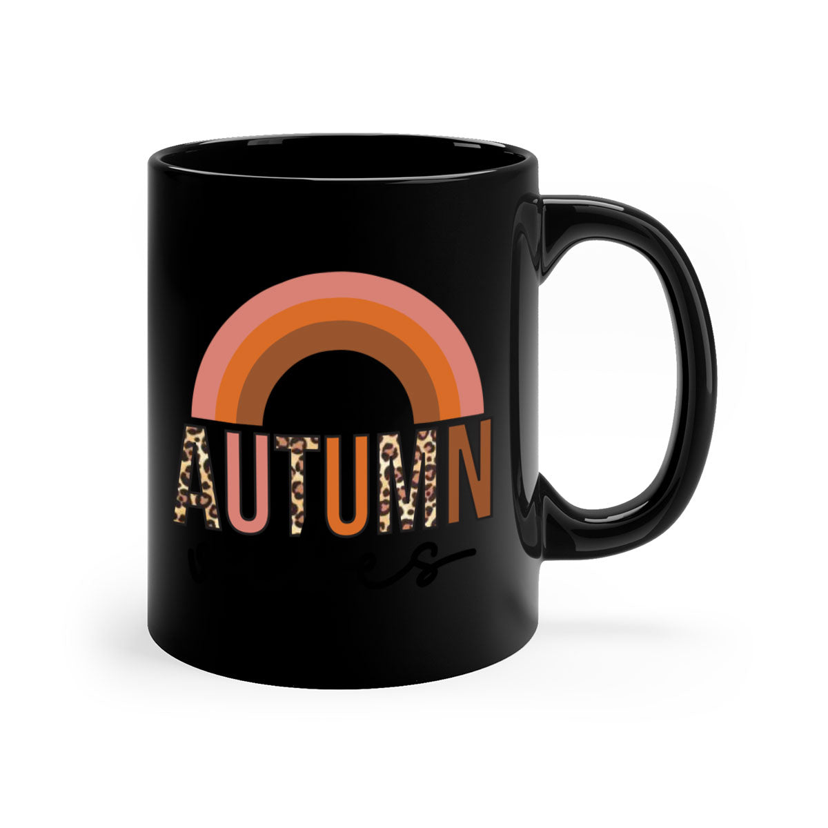 Autumn vibes 38# Mug featuring a glossy finish with a colored handle and interior, available in five vibrant colors.