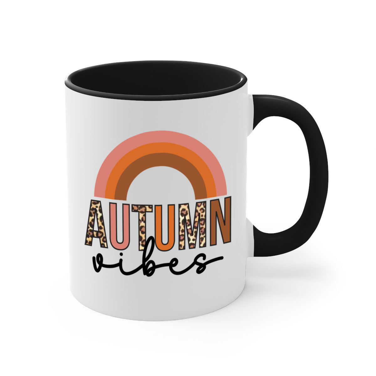 Autumn vibes 38# Mug featuring a glossy finish with a colored handle and interior, available in five vibrant colors.