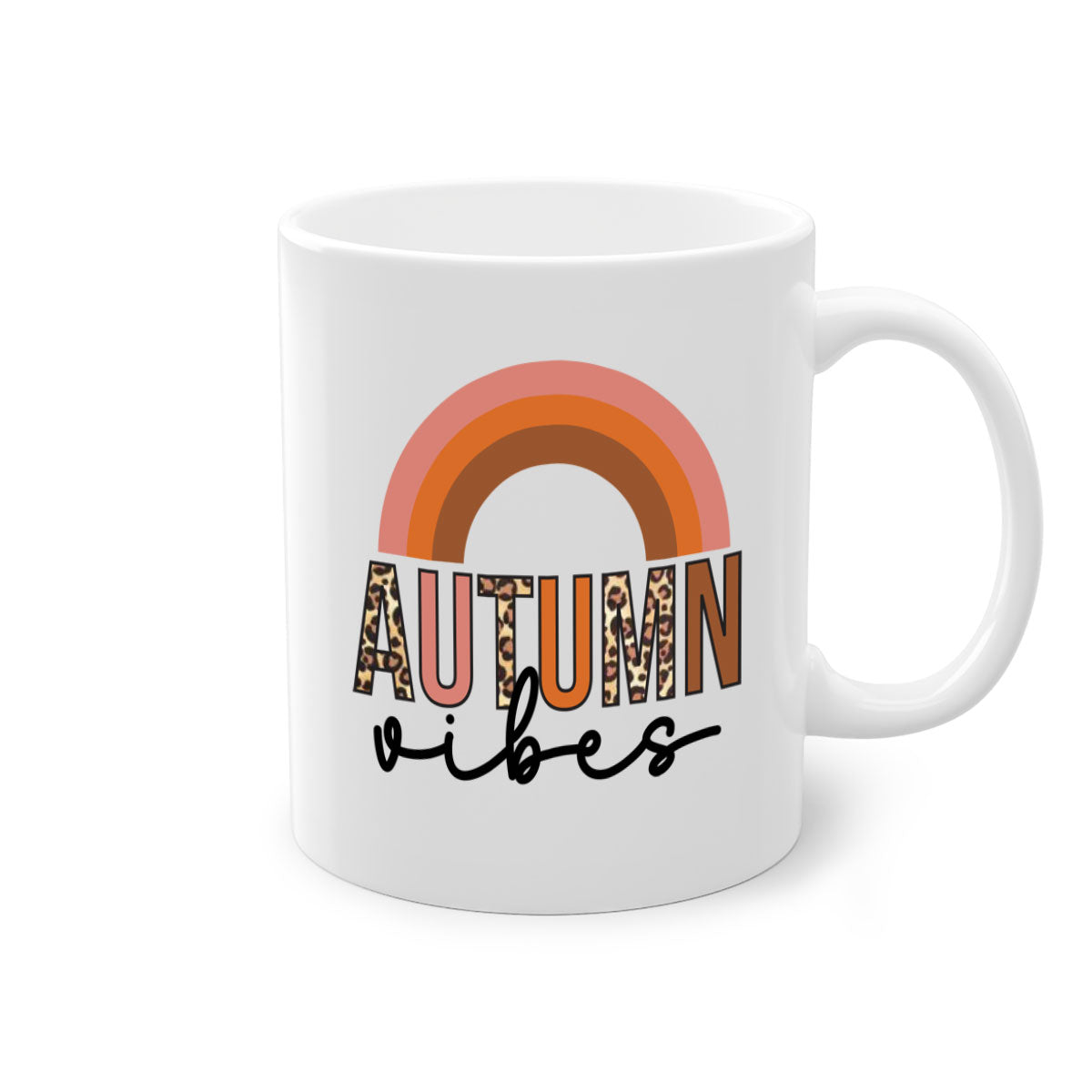 Autumn vibes 38# Mug featuring a glossy finish with a colored handle and interior, available in five vibrant colors.