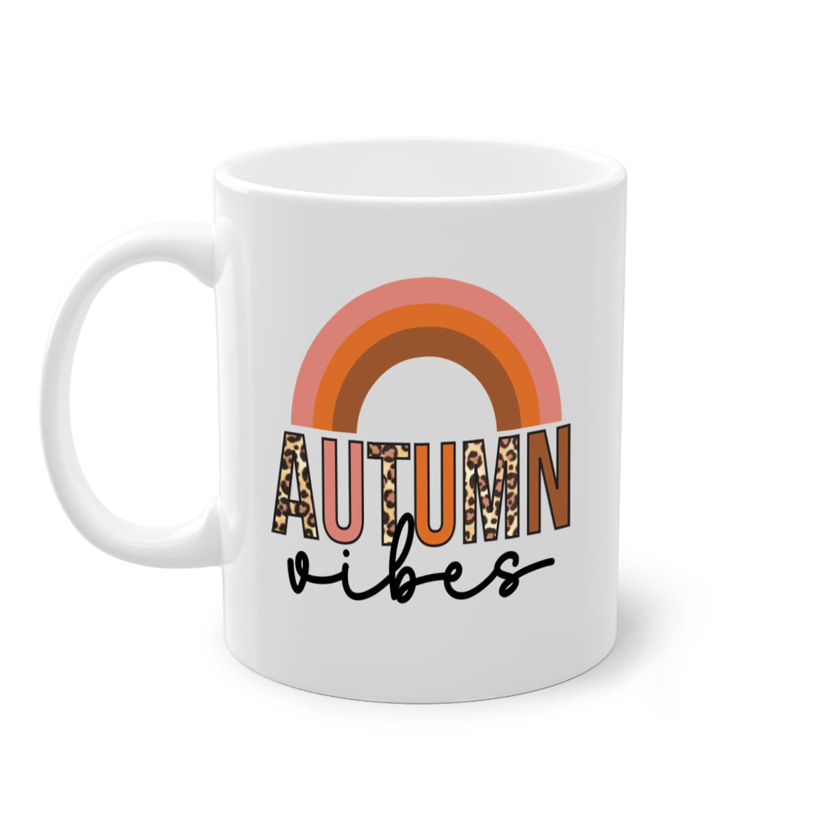 Autumn vibes 38# Mug featuring a glossy finish with a colored handle and interior, available in five vibrant colors.