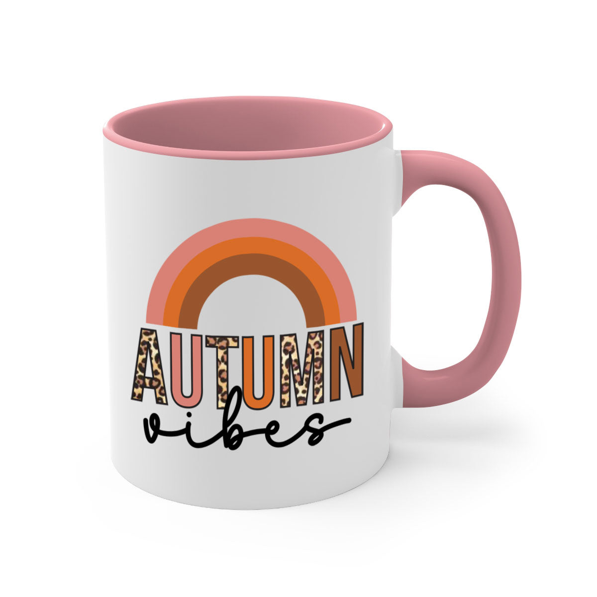 Autumn vibes 38# Mug featuring a glossy finish with a colored handle and interior, available in five vibrant colors.