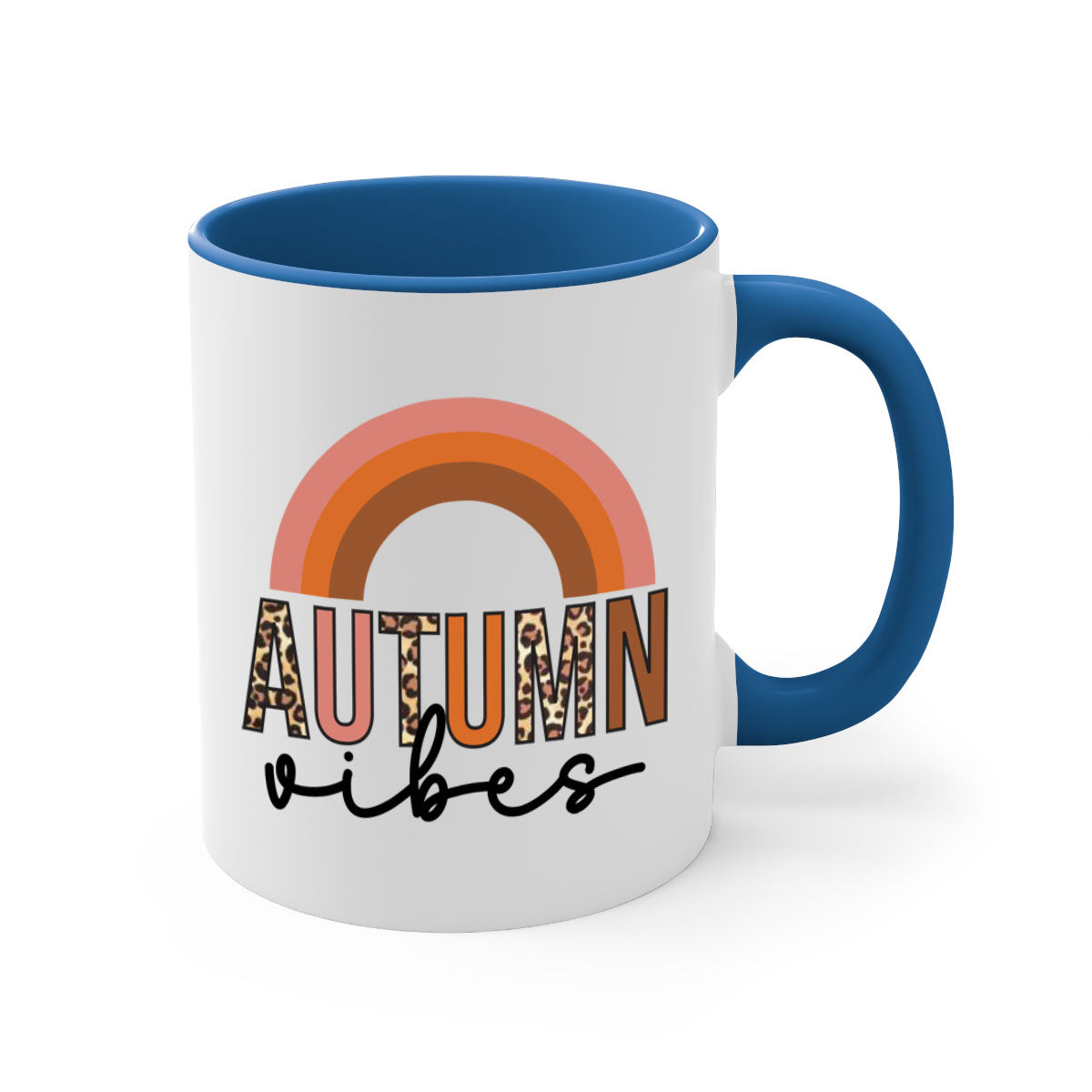 Autumn vibes 38# Mug featuring a glossy finish with a colored handle and interior, available in five vibrant colors.