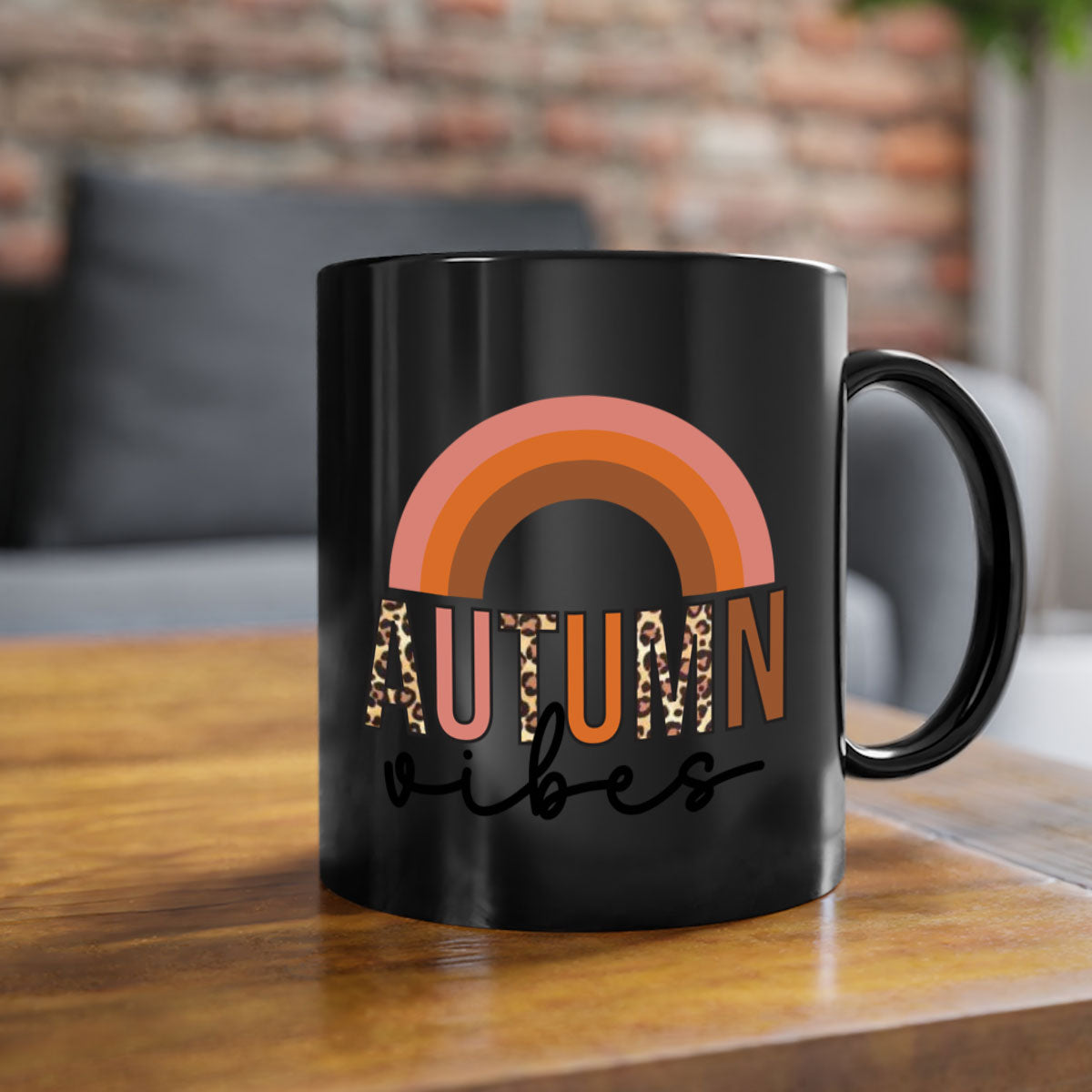 Autumn vibes 38# Mug featuring a glossy finish with a colored handle and interior, available in five vibrant colors.