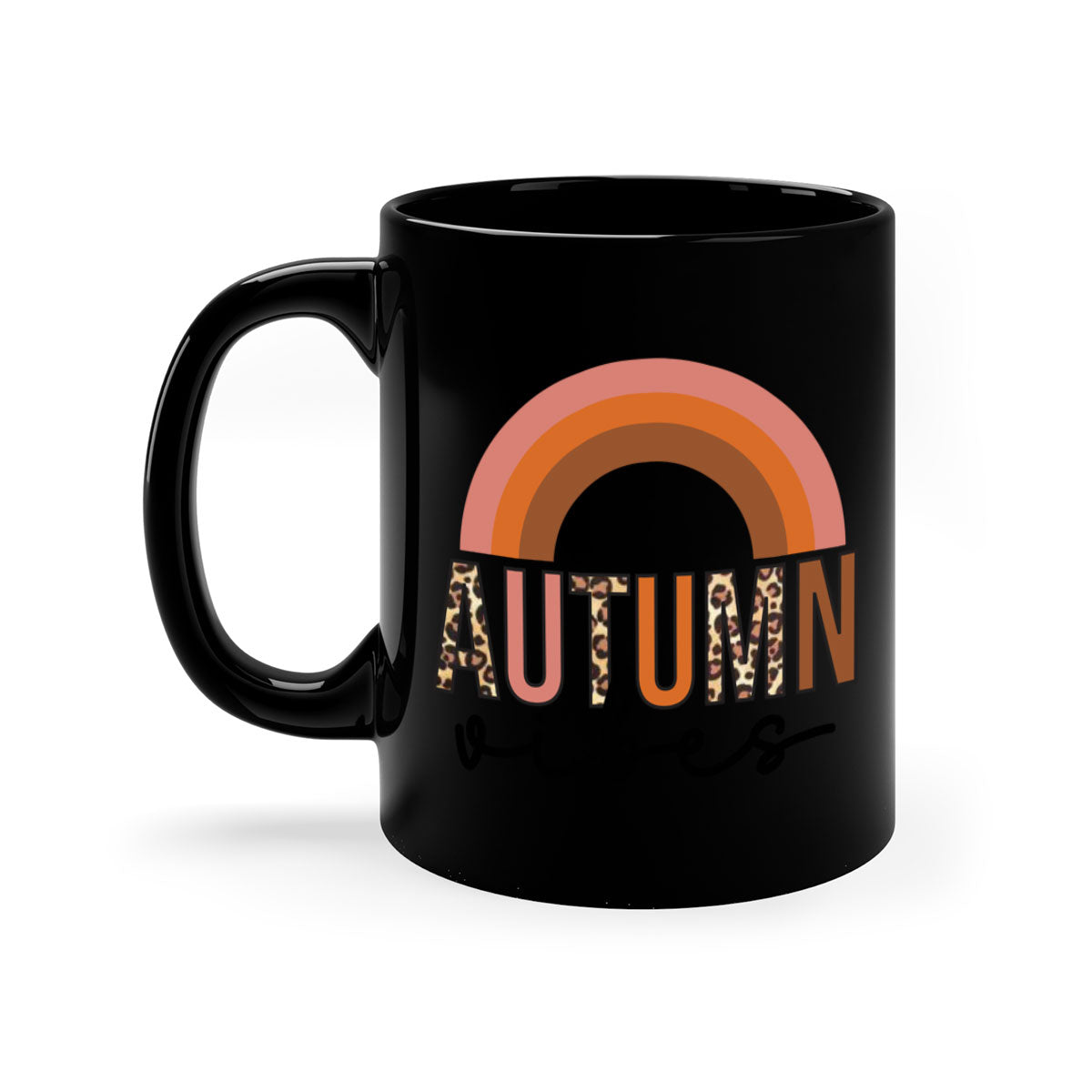 Autumn vibes 38# Mug featuring a glossy finish with a colored handle and interior, available in five vibrant colors.