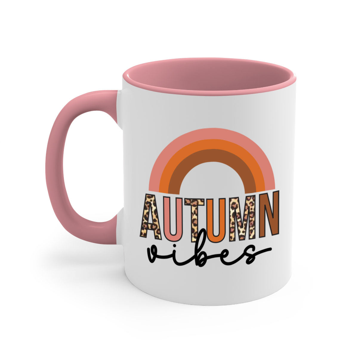 Autumn vibes 38# Mug featuring a glossy finish with a colored handle and interior, available in five vibrant colors.