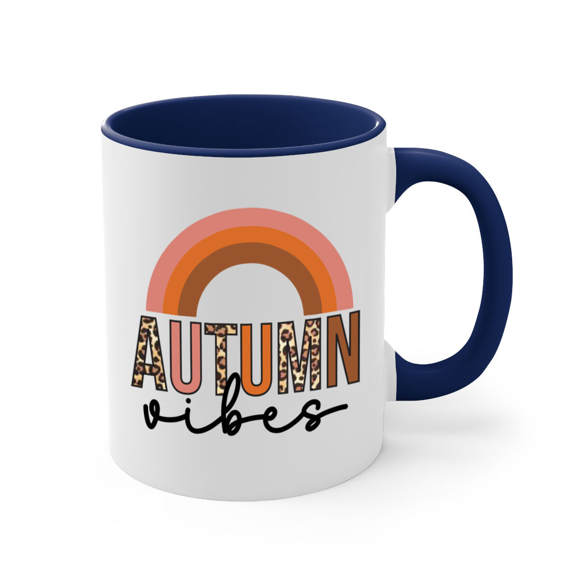 Autumn vibes 38# Mug featuring a glossy finish with a colored handle and interior, available in five vibrant colors.